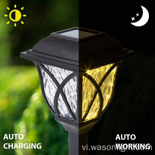 WASON 2/6 Gói LED Auto chống thấm nước bật/tắt Crystal Pathway Pathway Stake Light cho sân trong sân hiên và lối đi bộ